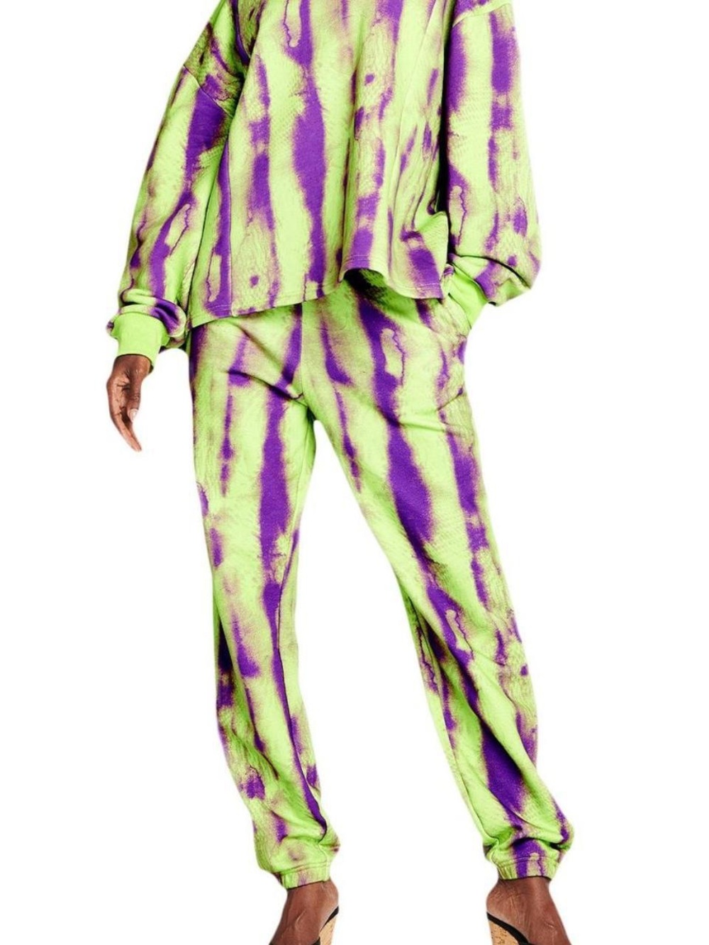 I.AM.GIA Tatiana Sweatpants Green Purple Tie Dye Joggers Y2K Size S